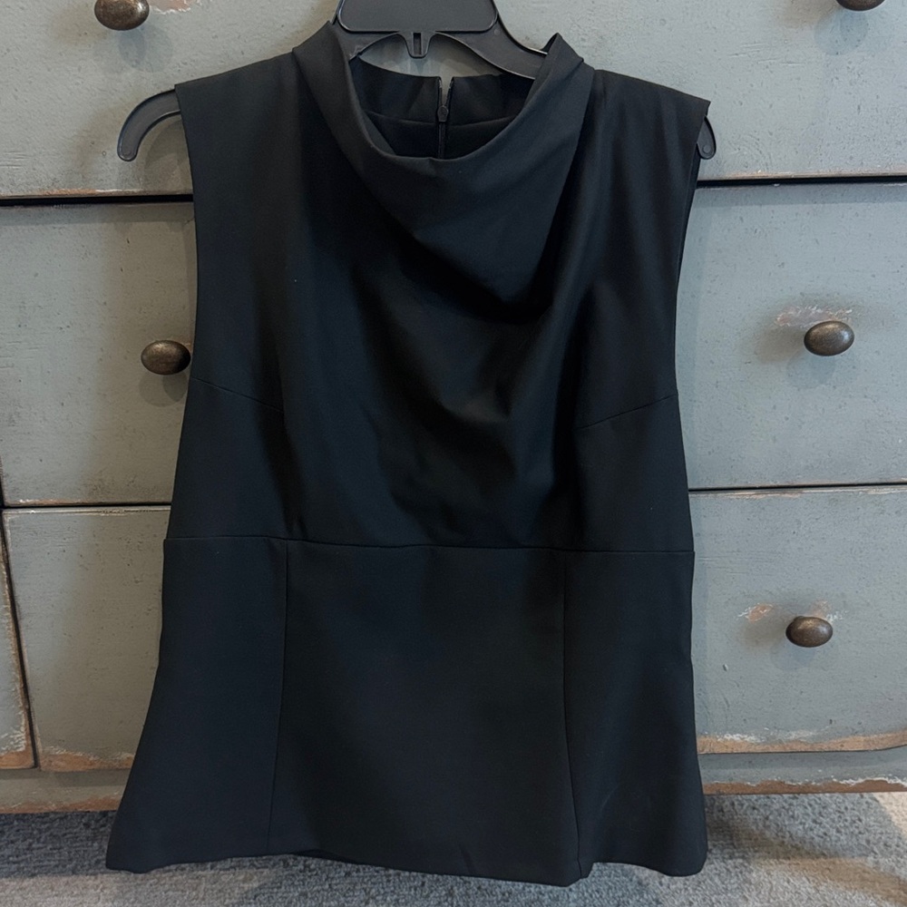 Zara Black Draped Cowl Neck Tank